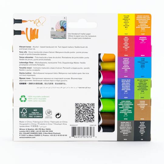 Winsor & Newton® ProMarker Brush™ Vibrant Tones Marker Set